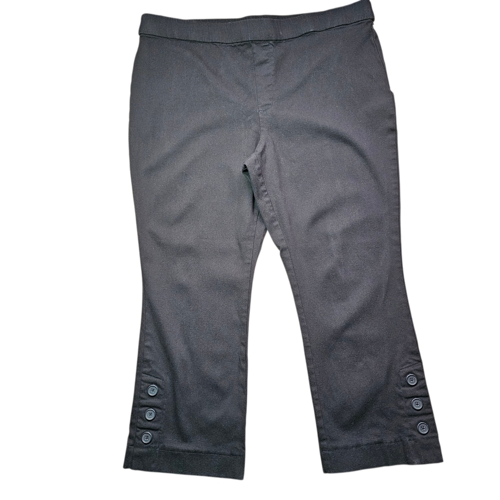 🔥 Simply Vera Verawang Cropped Flare Pull-on Capri Pants Black XL